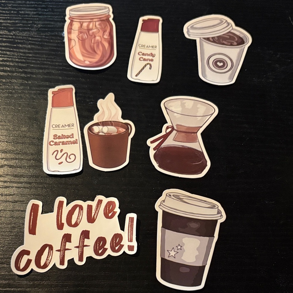 Coffee Themed Sticker Set